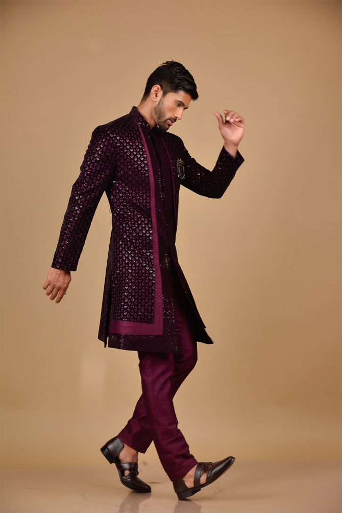 Wine Velvet Indo-Western