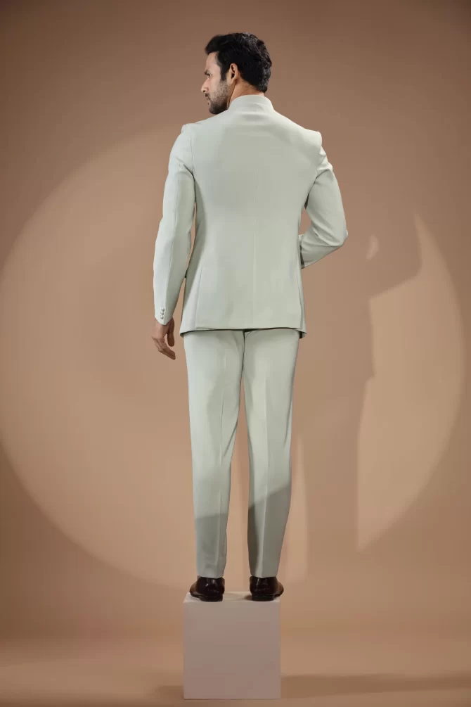 Light Grey Simple Jodhpuri Suit