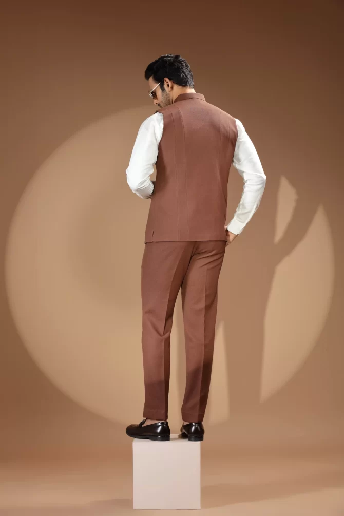 Brown Velvet Waist-Coat With Shirt