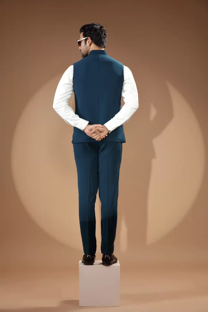 Royal Blue Velvet Waist-Coat With Shirt