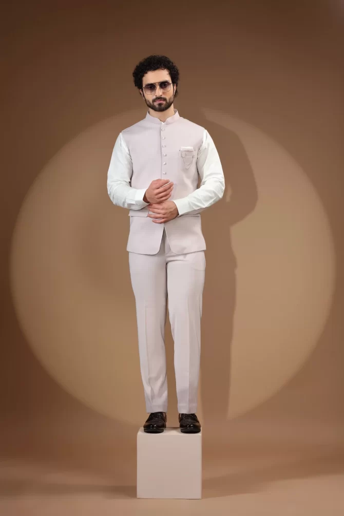 OFF White Velvet Waist-Coat With Shirt