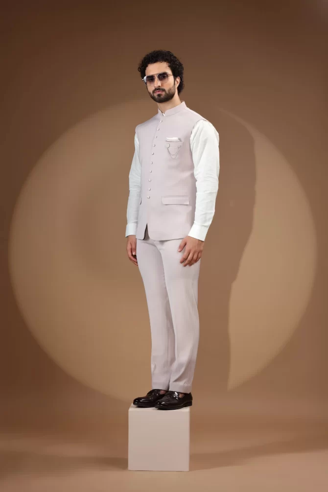 OFF White Velvet Waist-Coat With Shirt