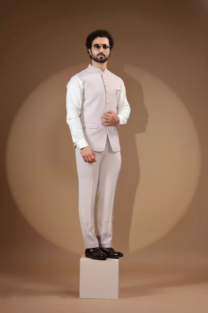 OFF White Velvet Waist-Coat With Shirt