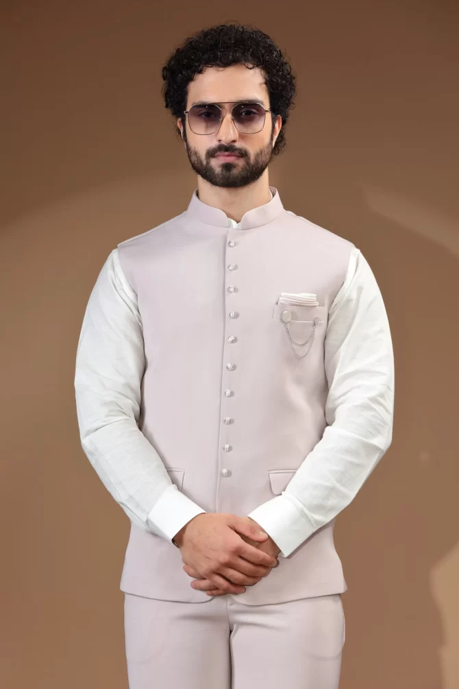OFF White Velvet Waist-Coat With Shirt