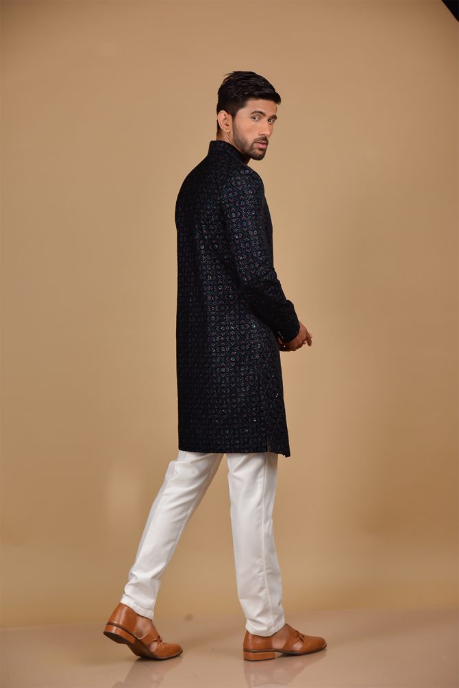Navy Blue Embellished Indo-Western