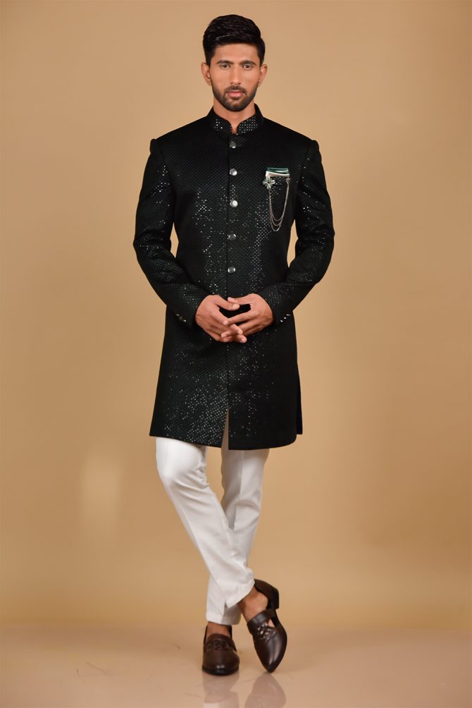 Reddish-Brown Heavy Sequined Indo Western