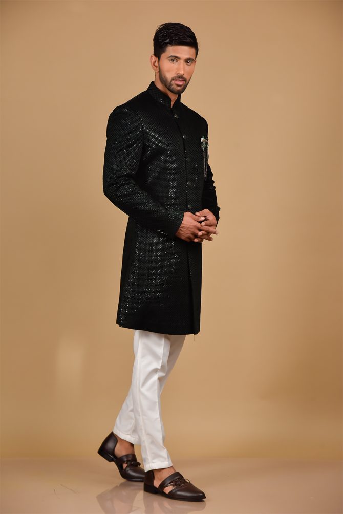Reddish-Brown Heavy Sequined Indo Western