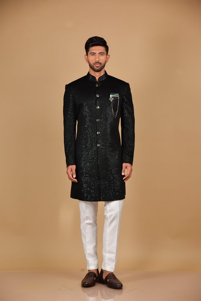 Reddish-Brown Heavy Sequined Indo Western