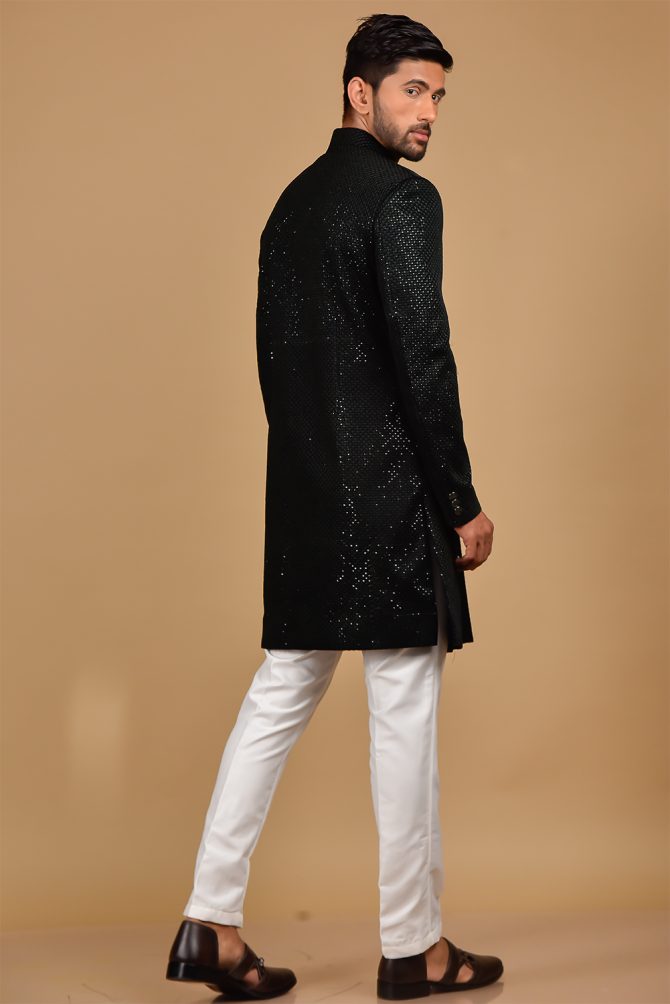 Reddish-Brown Heavy Sequined Indo Western
