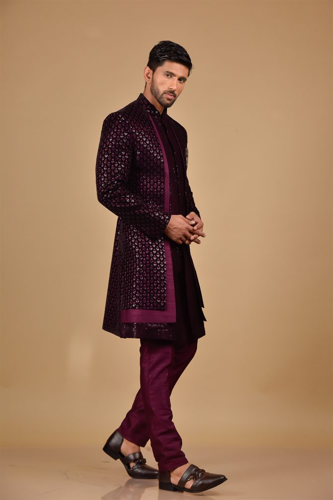Wine Velvet Indo-Western