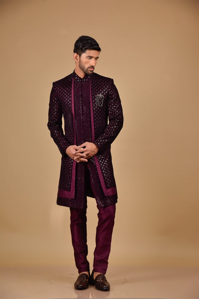 Wine Velvet Indo-Western