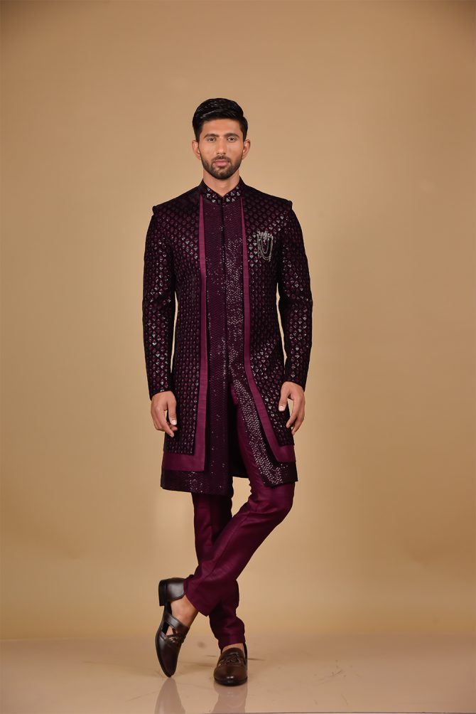 Wine Velvet Indo-Western