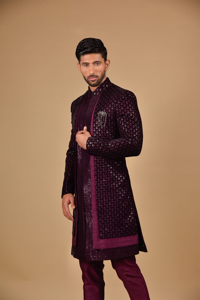 Wine Velvet Indo-Western