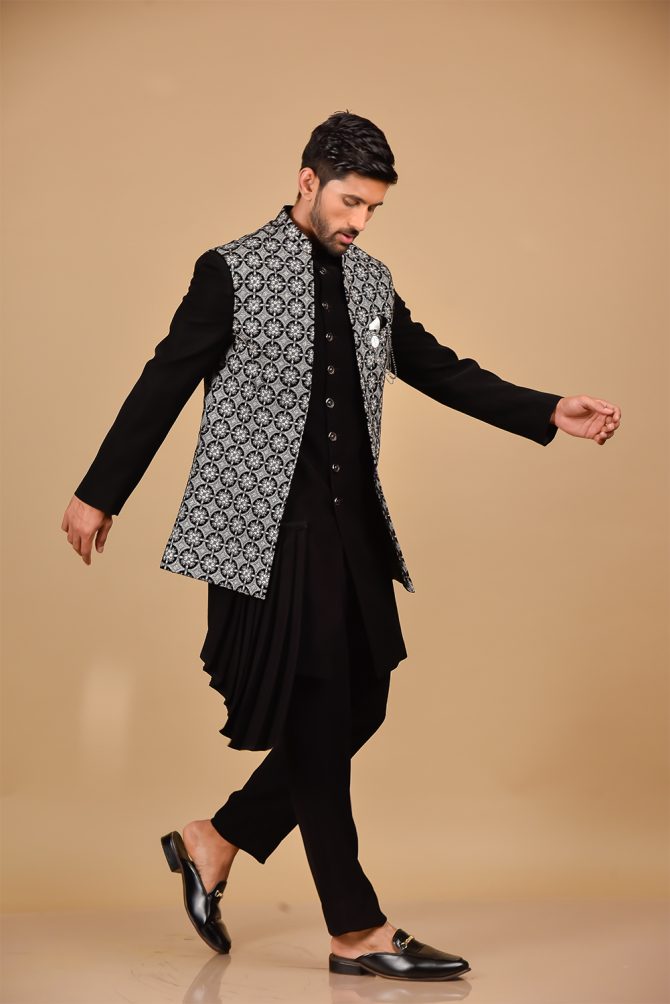 Black & White With Extended Designed Outfits