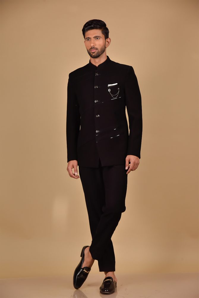 Elegant Black Jodhpuri Suit