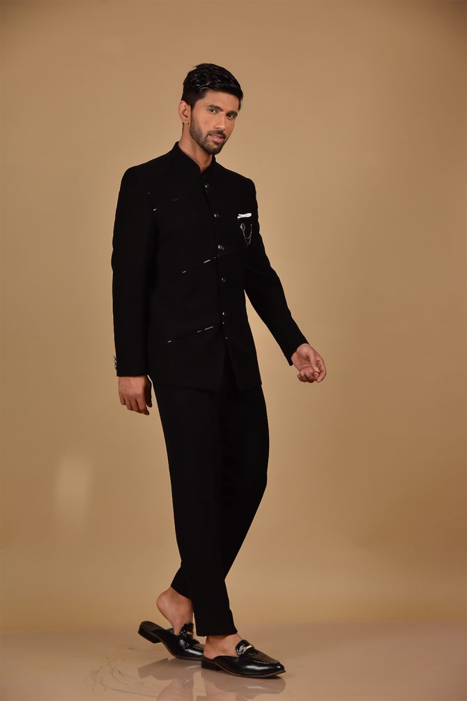 Elegant Black Jodhpuri Suit