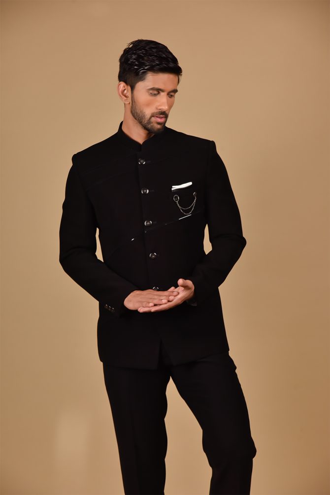 Elegant Black Jodhpuri Suit