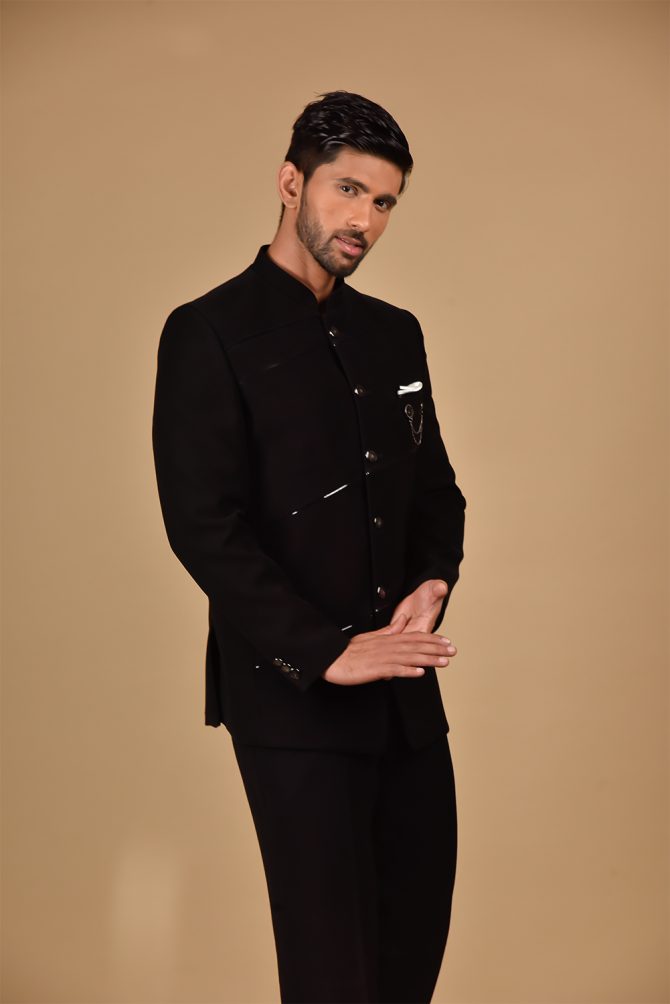 Elegant Black Jodhpuri Suit